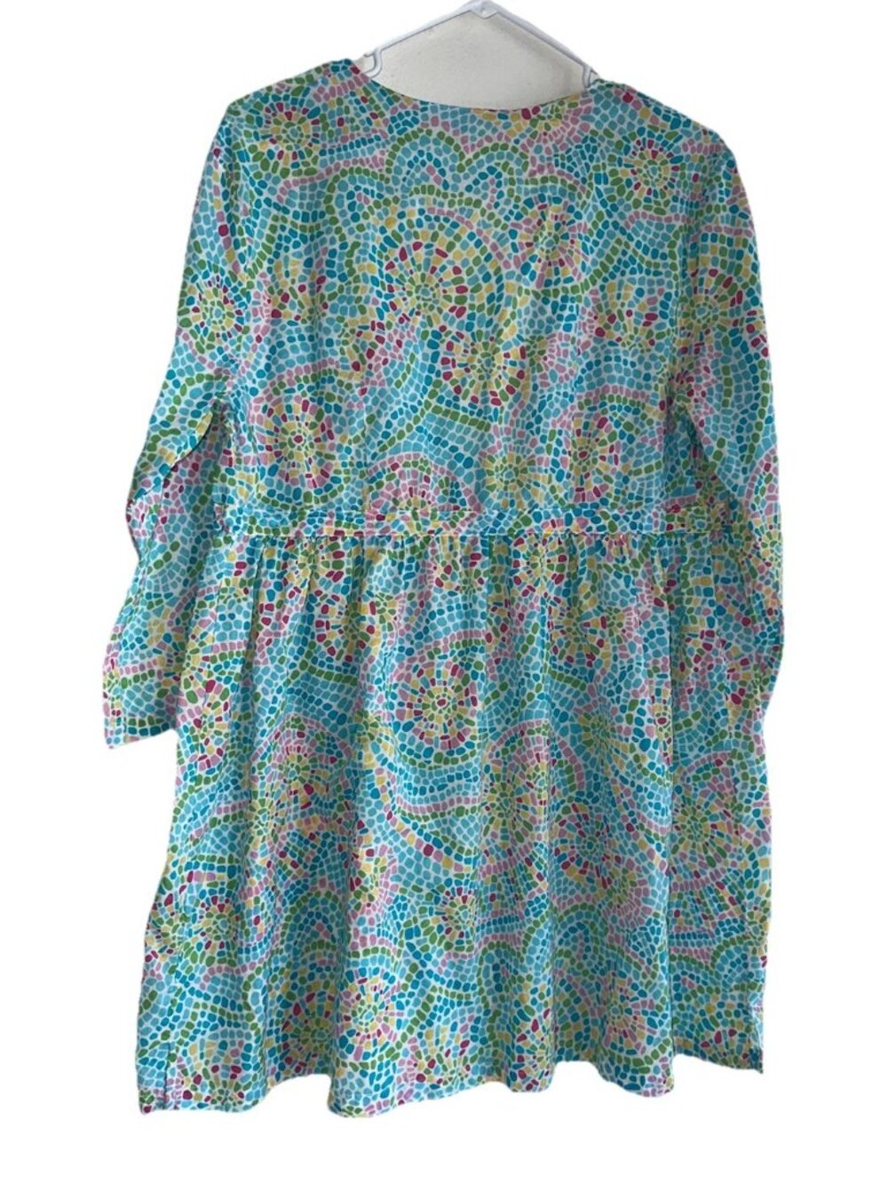 VTG Talbots Multicolor Mosiac Cotton Coverup Tunic Size M Resort Cruise Beach - Picture 2 of 7